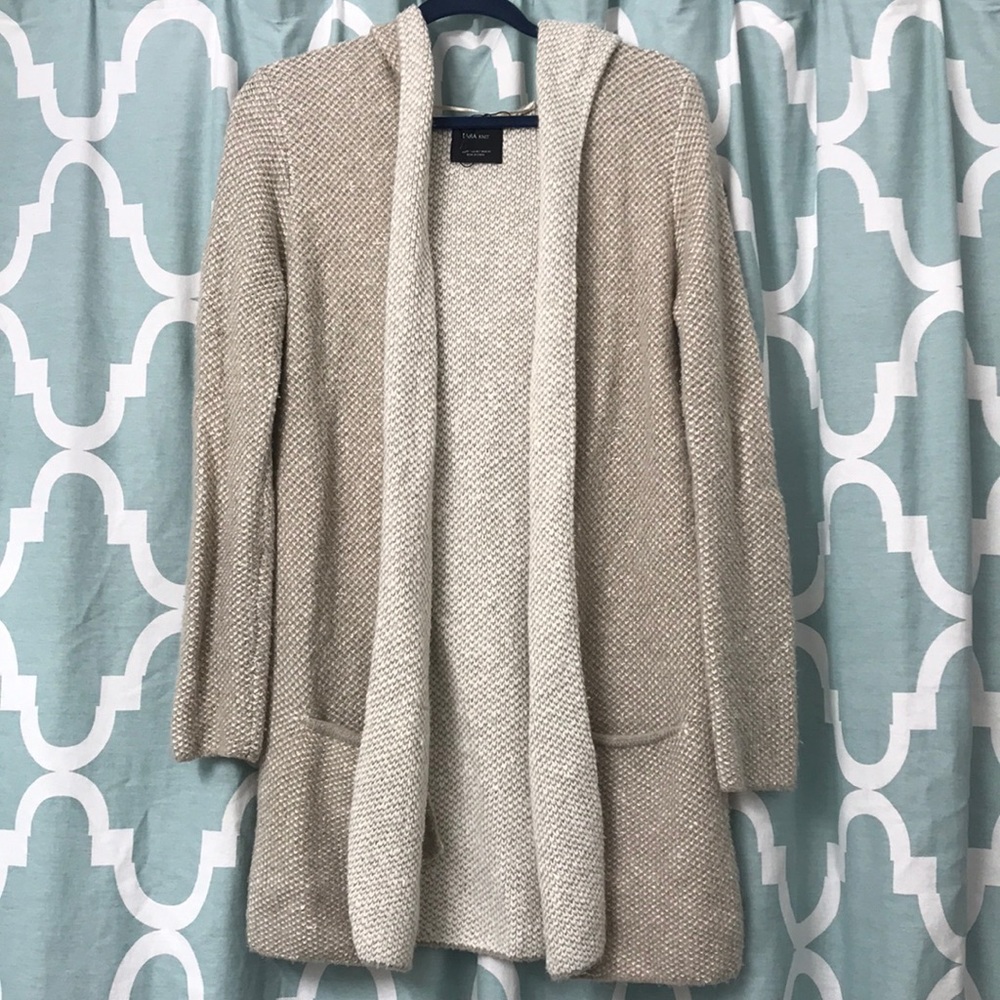 Zara Hooded Knit duster sweater - Picture 3 of 7